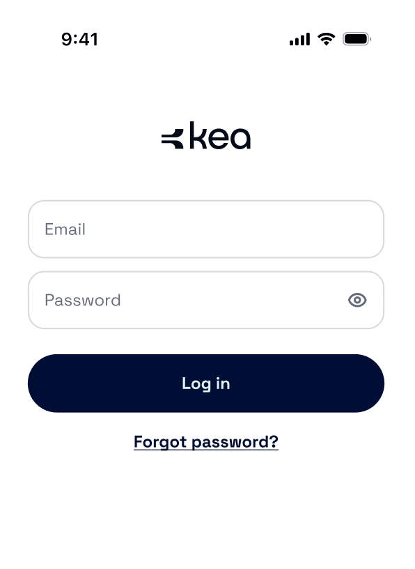 Login screen