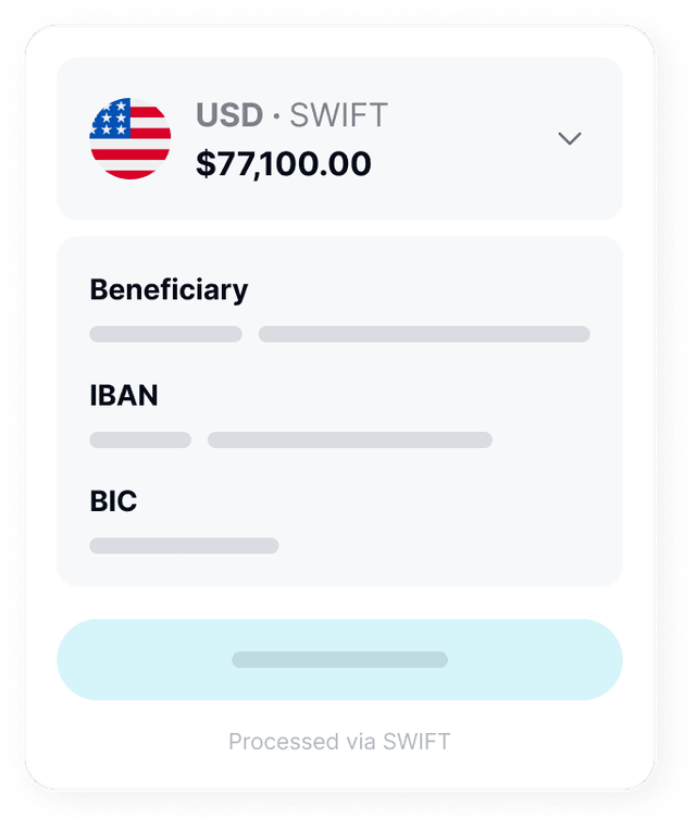 SWIFT transfers